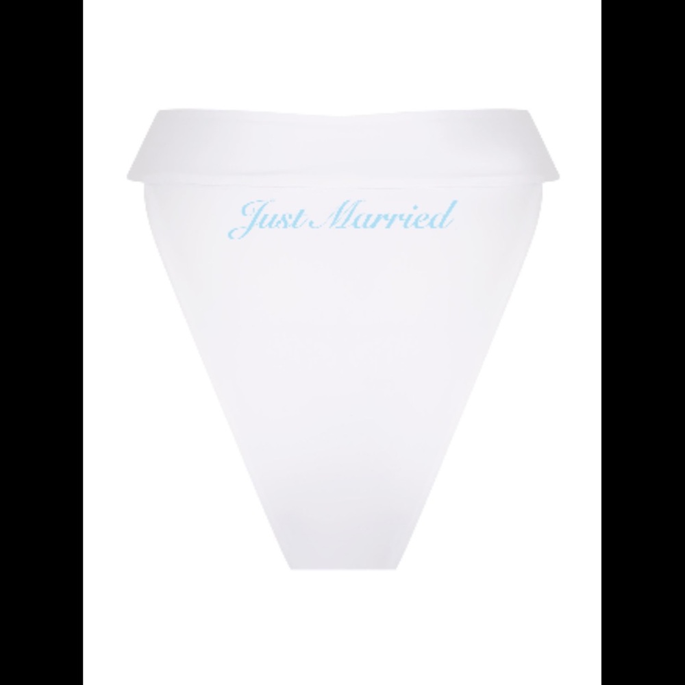 White 'Just Married' bikini bottom